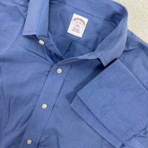 Brooks Brothers Button Up Men's‎ 16-33 Blue French Cuffs 346 Dress Solid